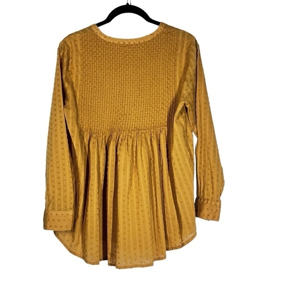 J.JILL Yellow Mustard Tunic Boho Long Sleeve Peasant Blouse Top Size XS Petite - Picture 14 of 16
